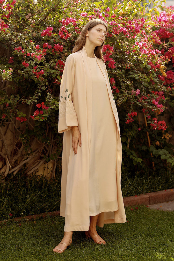 Abaya with Detailed Sleeves & Dress