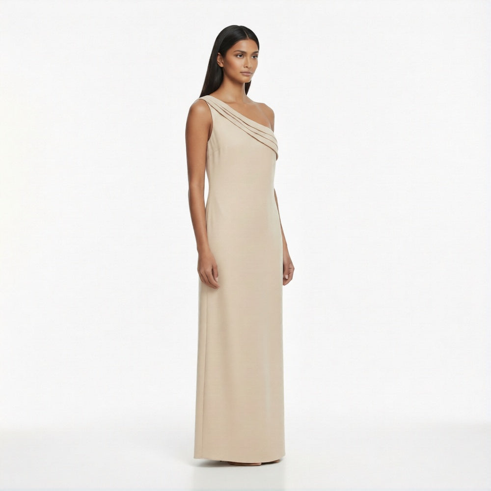 Peach One Shoulder Plain