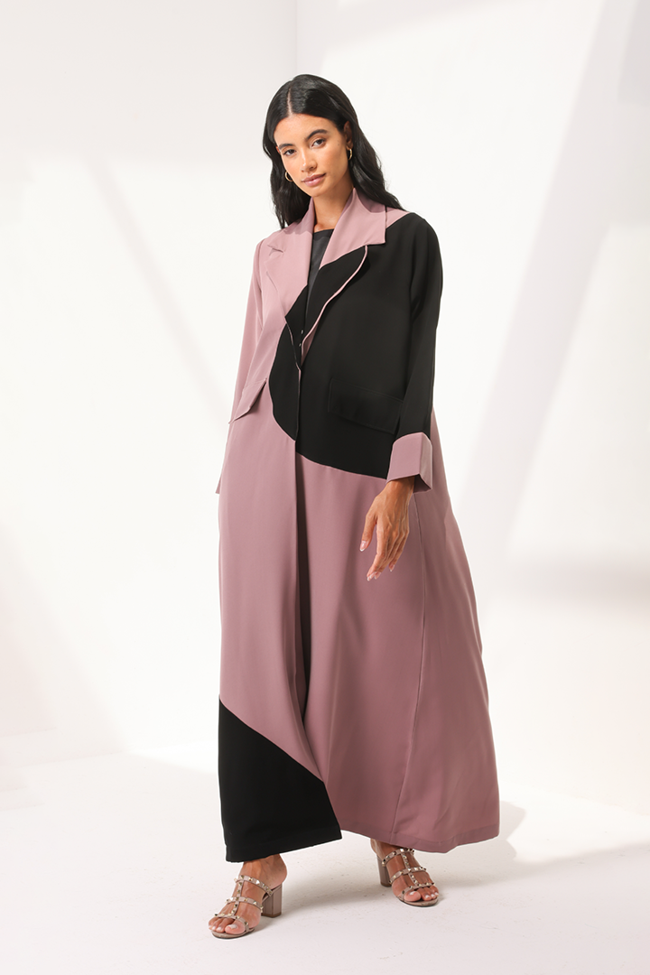 Black abaya with abstarct detailed front