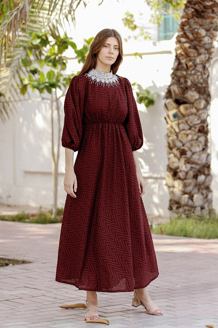 Long Sleeves Dress with Puff Sleeves