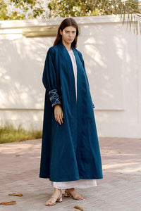 Dark Blue Abaya with Sleeve Detail & Dress