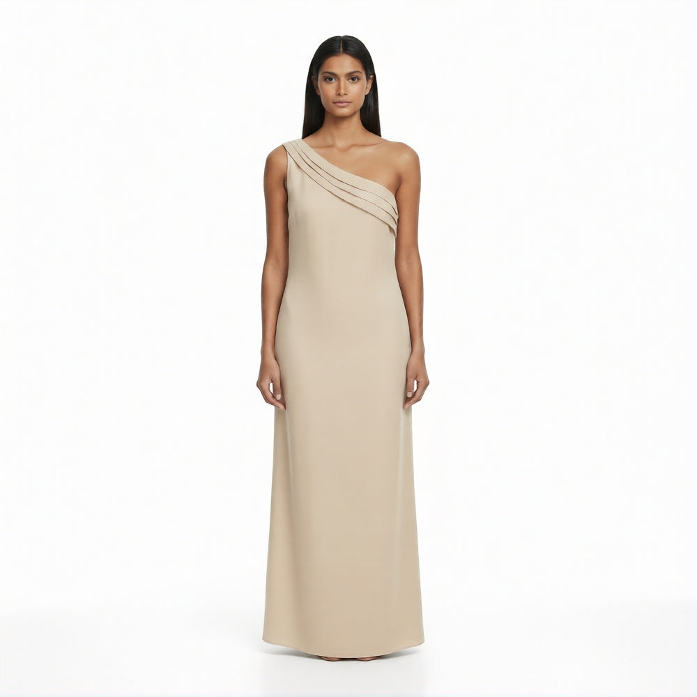 Peach One Shoulder Plain