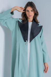 Tiffany coat abaya with black collar