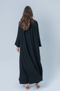 Black abaya with embroidered collar