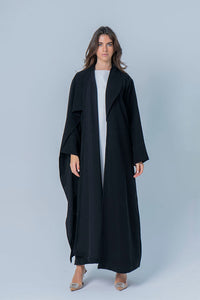 Black abaya with embroidered cape