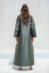 Coat abaya with floral embroidery