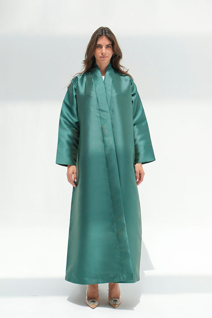 Green abaya with back detail