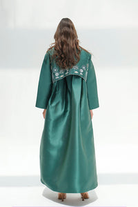 Green abaya with back detail