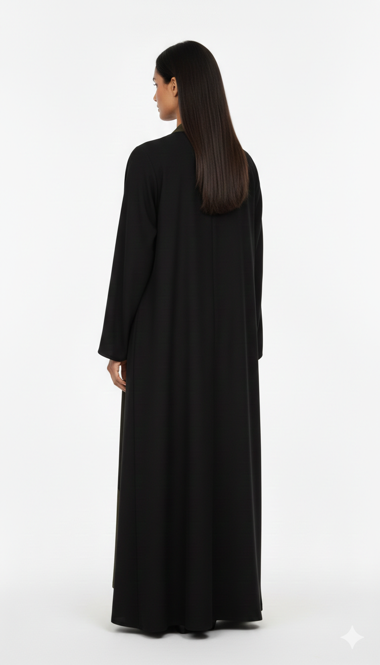 Black &amp; Dark Olive Abaya