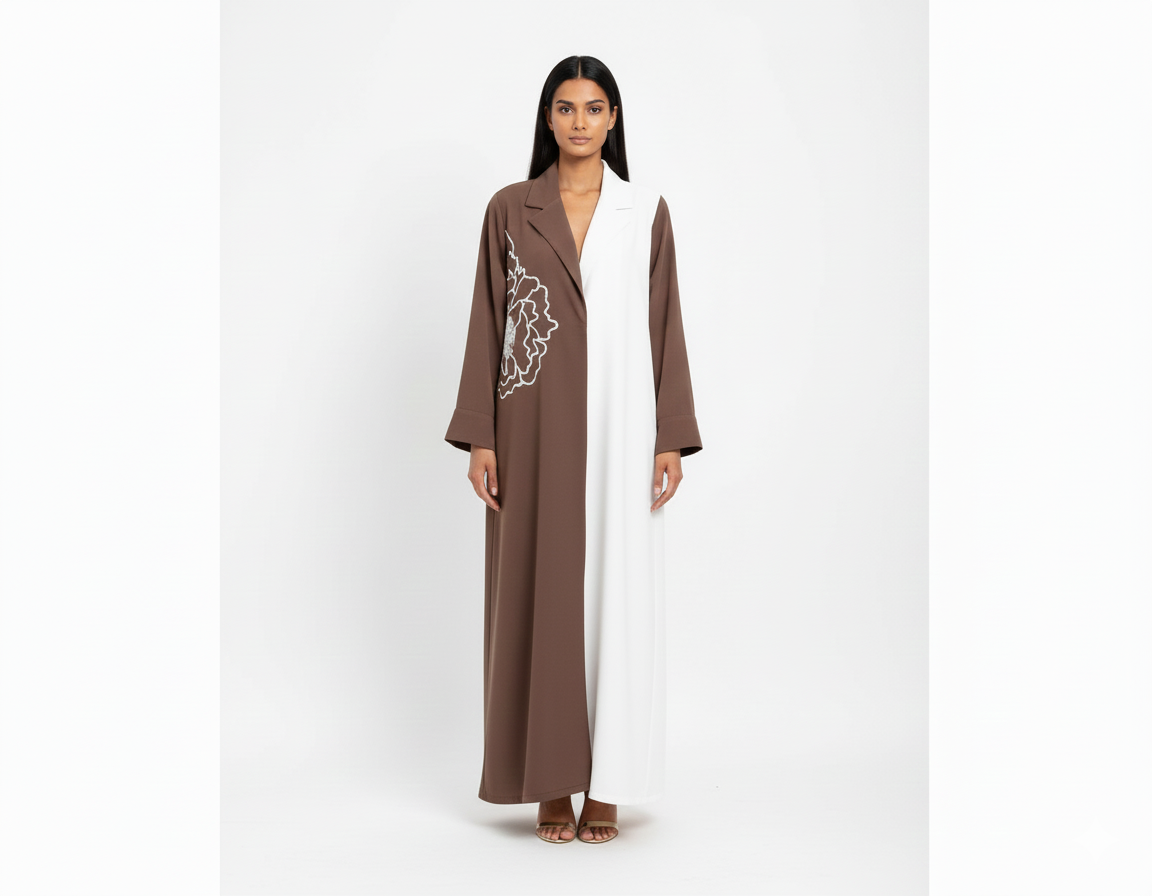Abaya With White flower