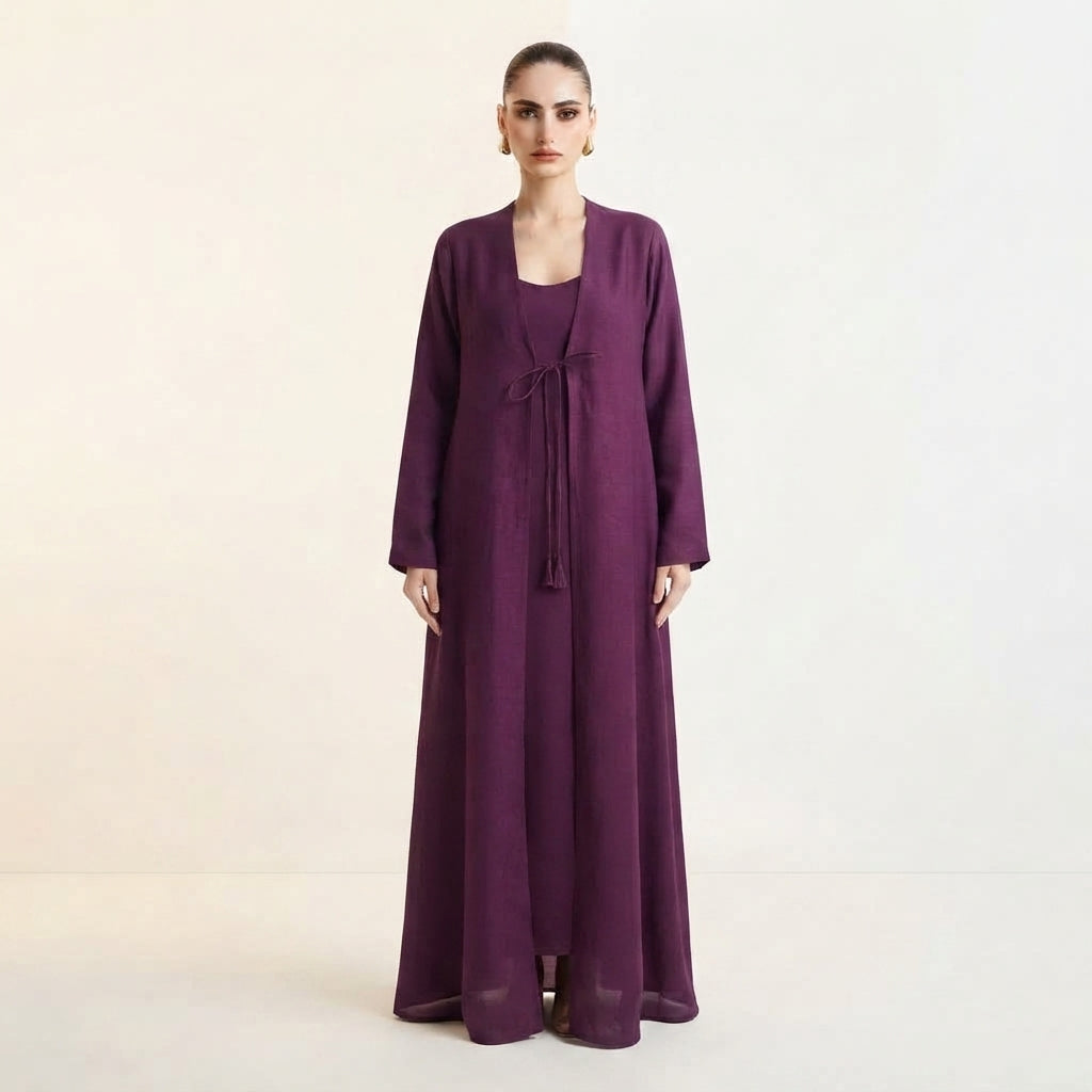 Purple Zayna Organza Abaya