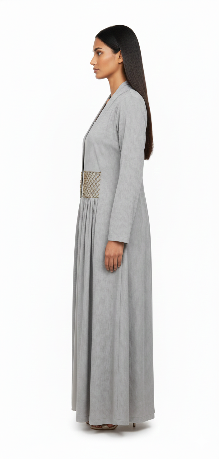 Gray Zia Abaya