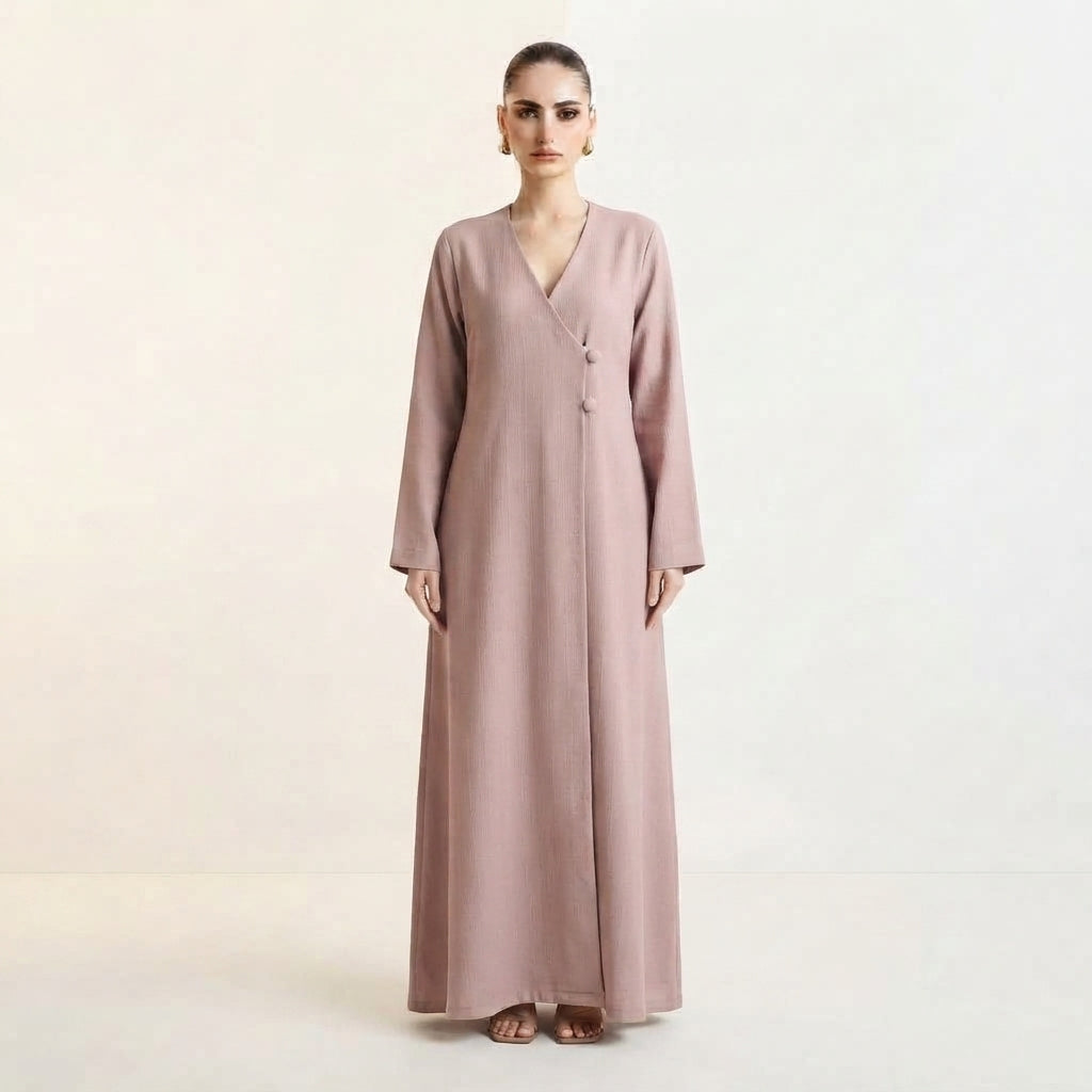 Light Pink Layana Matte Abaya