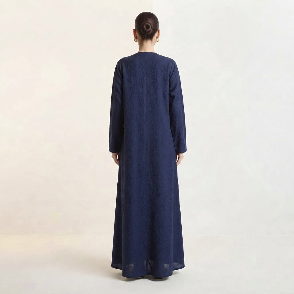 Blue Layana Organza Abaya