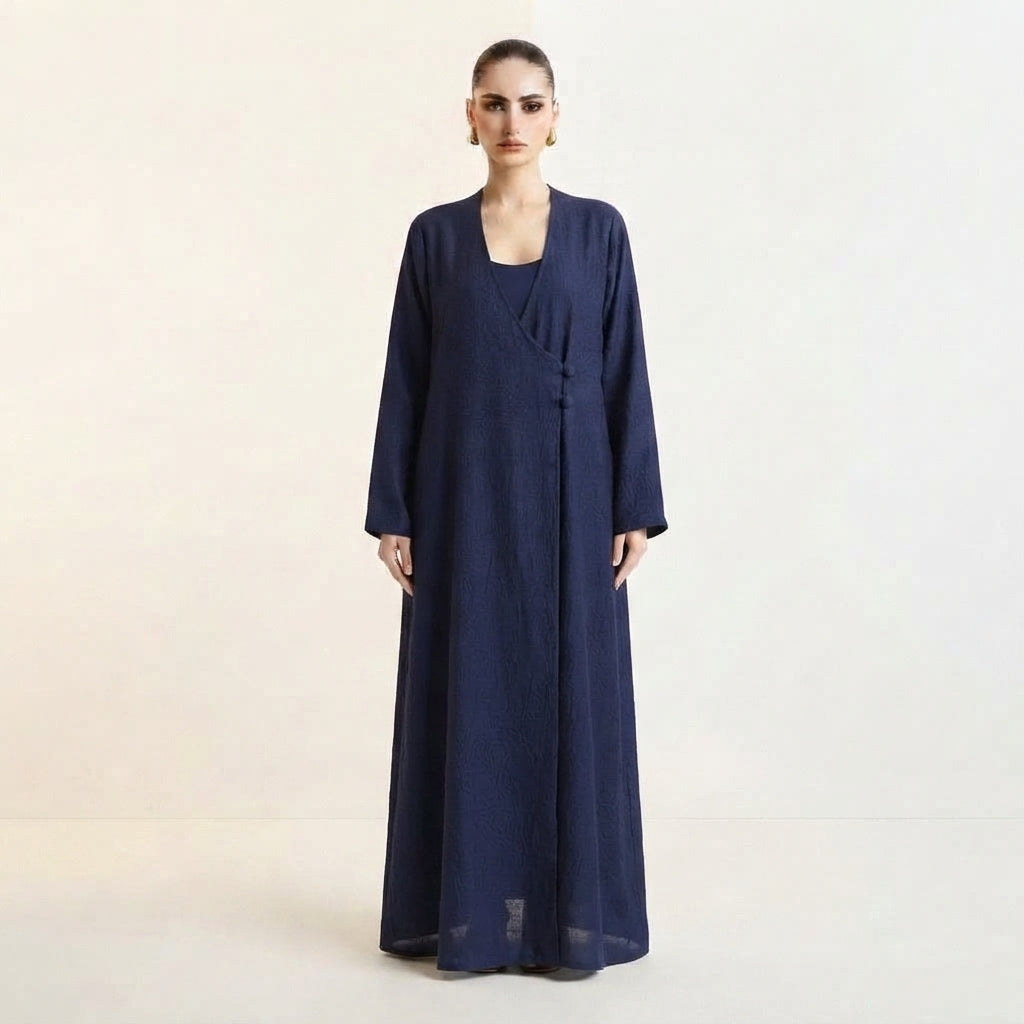 Blue Layana Organza Abaya