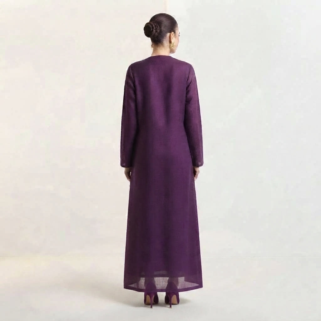 Purple Zayna Organza Abaya