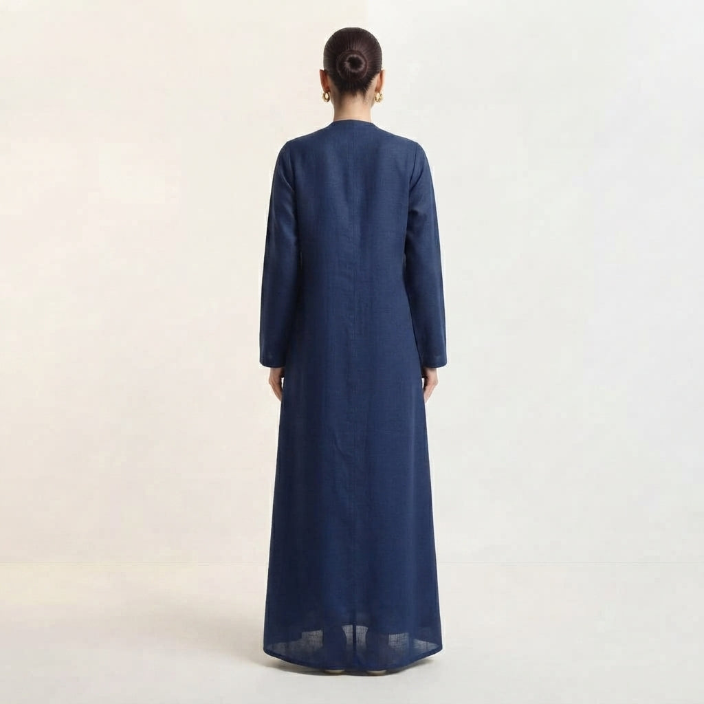 Blue Zayna Organza Abaya