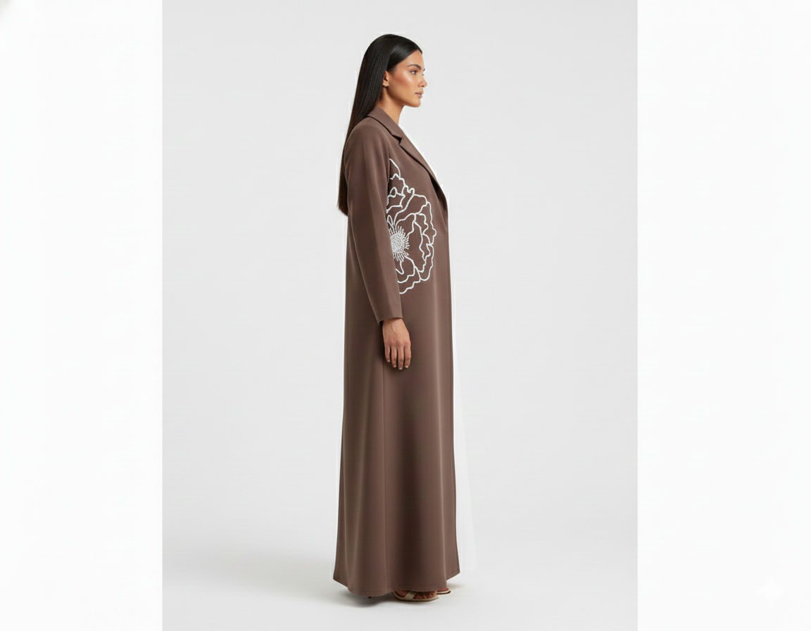 Abaya With White flower
