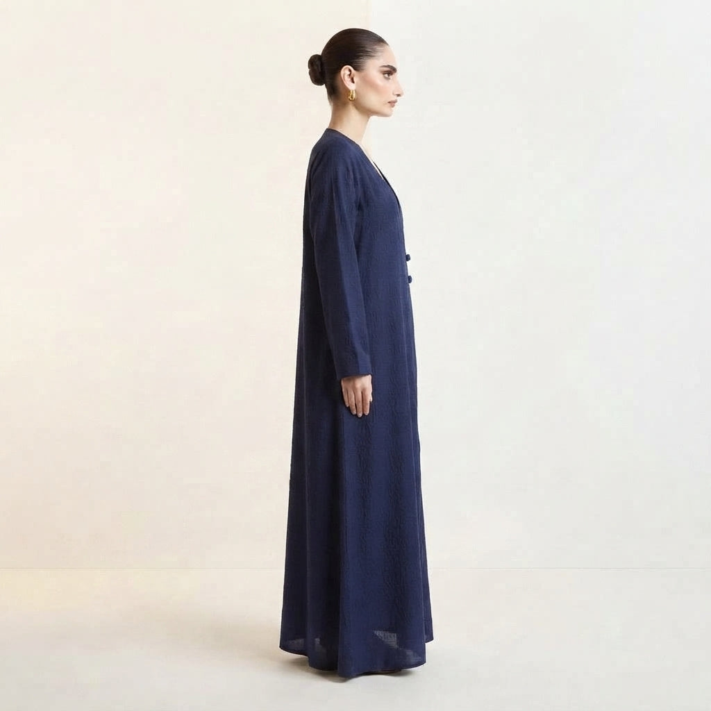 Blue Layana Organza Abaya