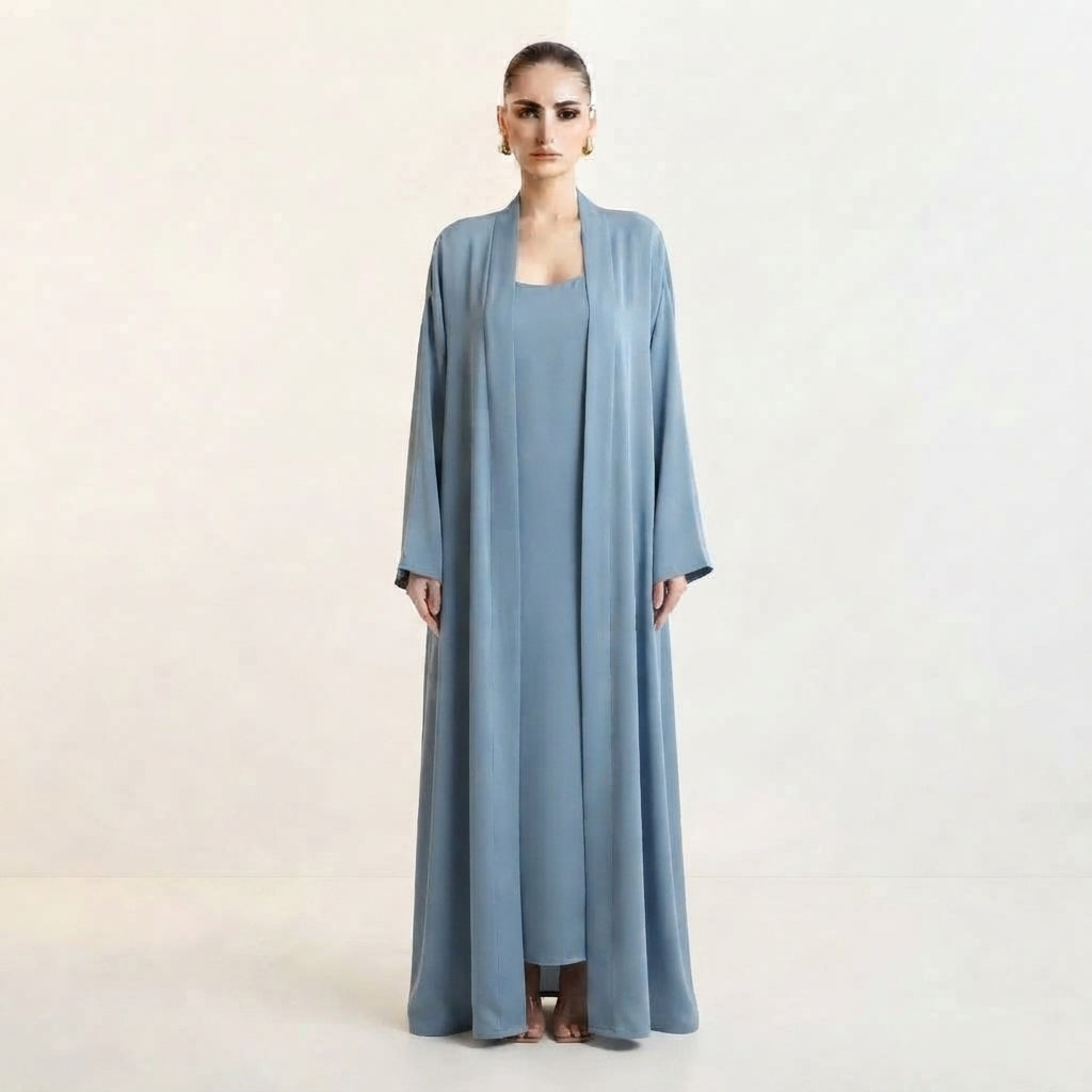 Light Blue Plain Abaya