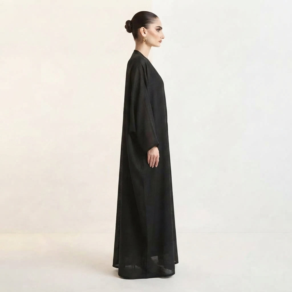Black Bisht Matte Abaya