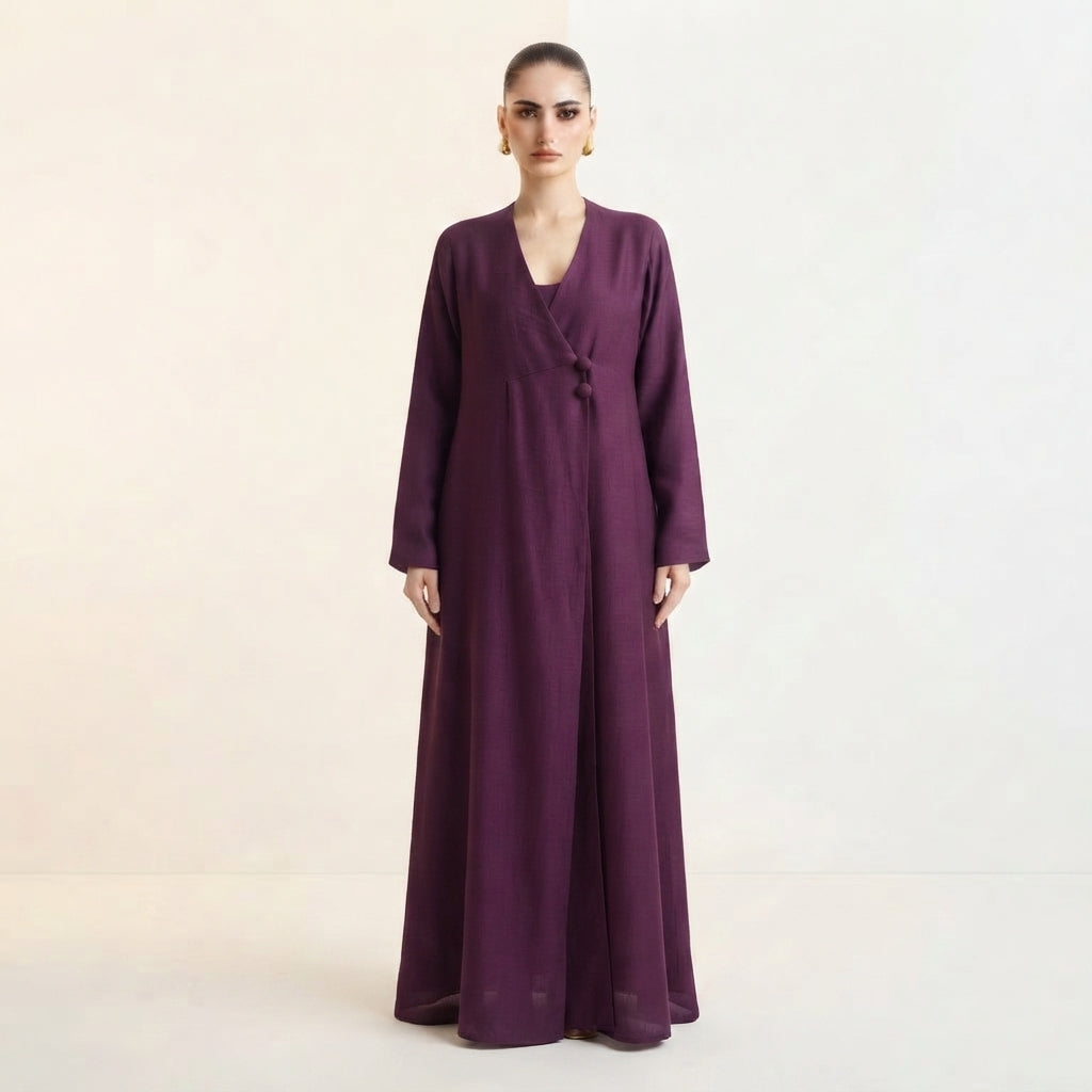 Purple Layana Organza Abaya