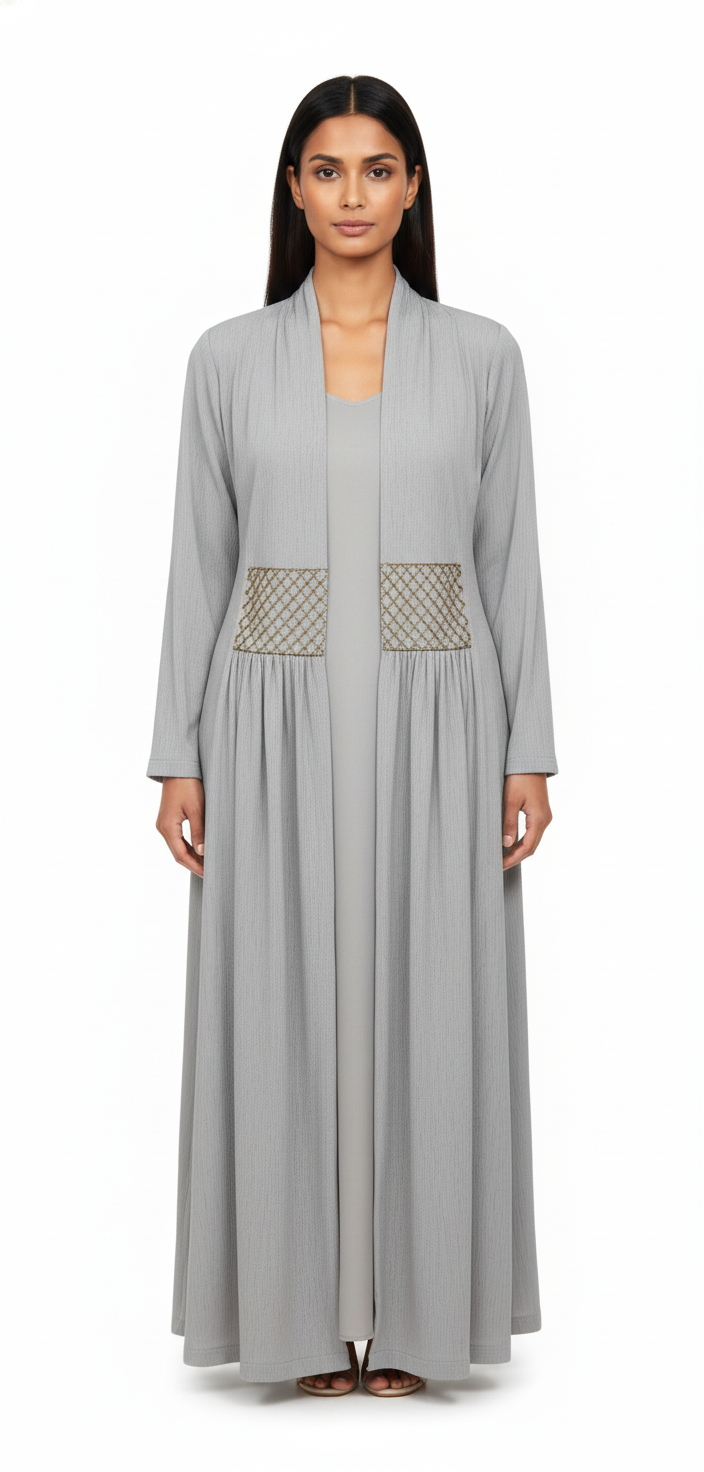 Gray Zia Abaya