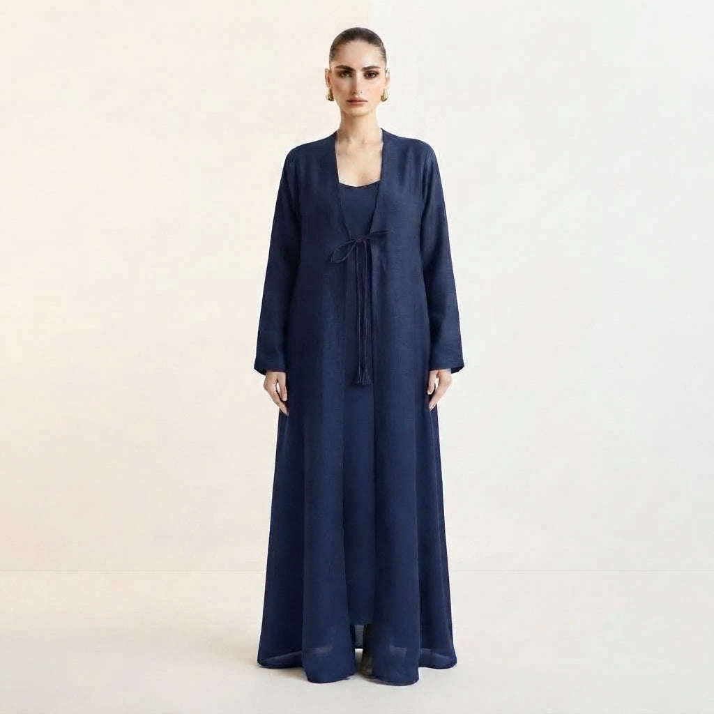 Blue Zayna Organza Abaya