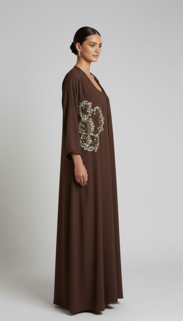 Dark Brown Suha Abaya