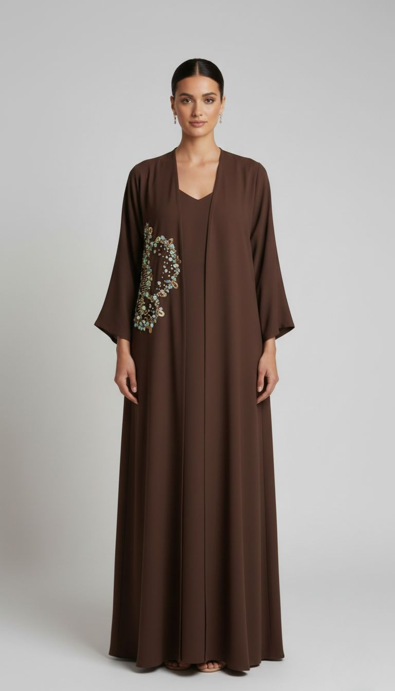 Dark Brown Suha Abaya