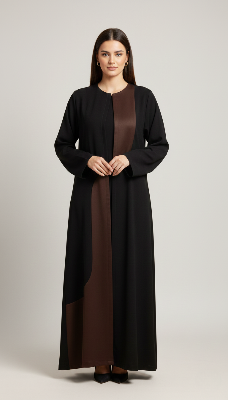 Black  &amp; Brown Abaya