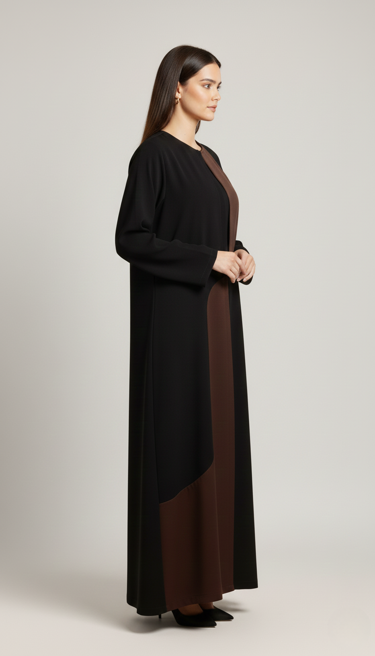 Black  &amp; Brown Abaya