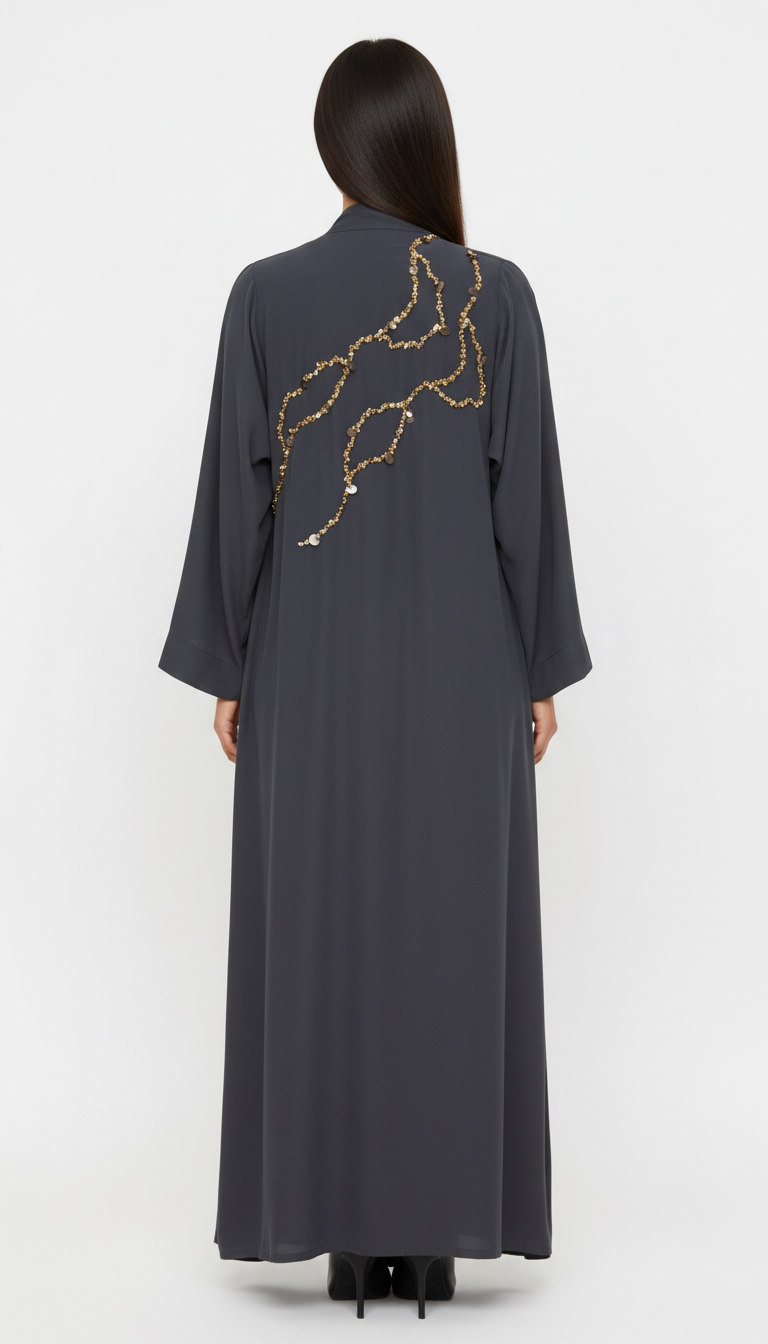 Waves Abaya Washed Silk