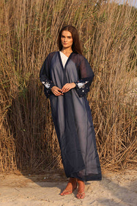 One Shoulder Dress With Hand Embroidery Sleeves Bisht