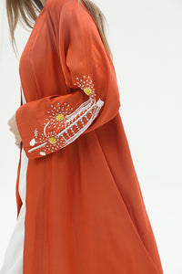 Puff Sleeve With Beaded Embroidery On The Sleeves