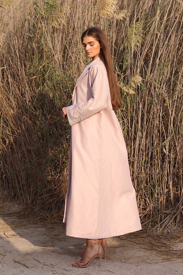 Coat Embellished Sleeves Abaya