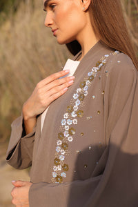 Open Sleeve Abaya with Floral Beaded Details
