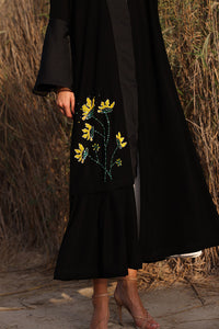 Abaya with Hand Floral embriodered