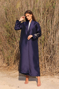Abaya with Gold Embroidered on Sleeves