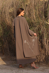 Abaya with Hand Embroidered Scarf