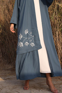 Abaya with Hand Floral Embroidered